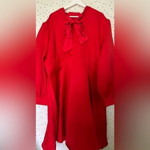 NWT Ivy City Co. Red Pippa Dress with Tie Bow and Sleeves